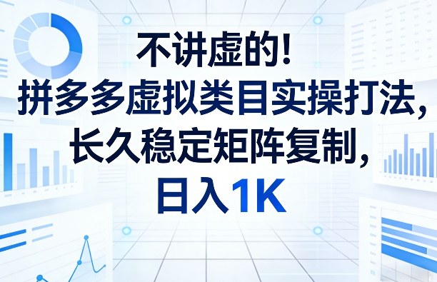 [2025最新] 拼多多虚拟类目全自动掘金教程：从0到1搭建爆款店铺，实现低成本长久收益（保姆级实操）-飞驰网创