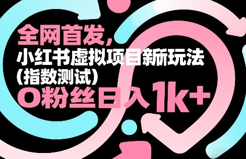 [2026最新]小红书虚拟项目黑马玩法：0粉丝日入1000+，心理测试变现保姆级教程(附免费源码)-飞驰网创